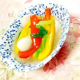 ❤パプリカと小松菜とうずらの卵の中華煮❤